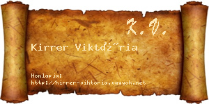 Kirrer Viktória névjegykártya